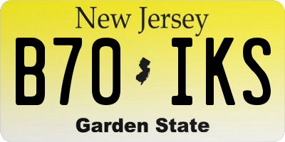 NJ license plate B70IKS