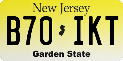 NJ license plate B70IKT