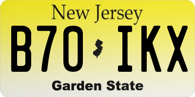 NJ license plate B70IKX