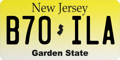 NJ license plate B70ILA