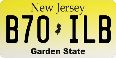 NJ license plate B70ILB