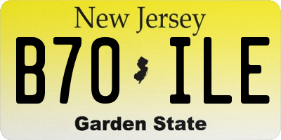 NJ license plate B70ILE