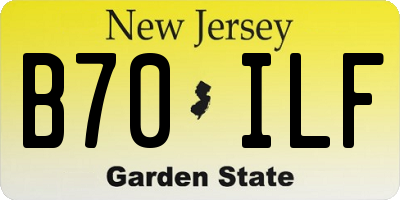 NJ license plate B70ILF