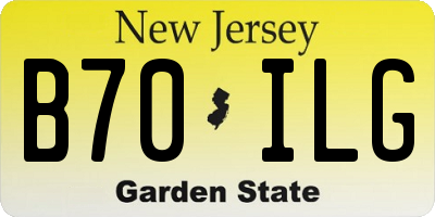 NJ license plate B70ILG