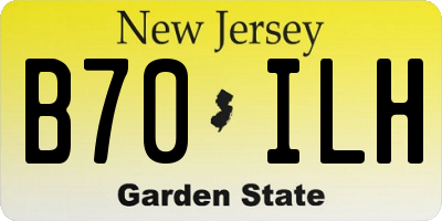 NJ license plate B70ILH