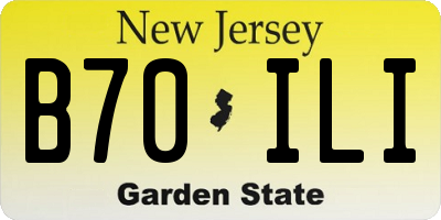 NJ license plate B70ILI