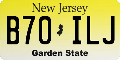 NJ license plate B70ILJ