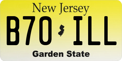 NJ license plate B70ILL