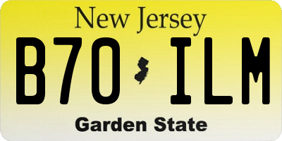 NJ license plate B70ILM