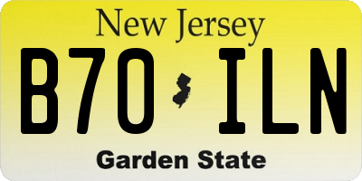 NJ license plate B70ILN