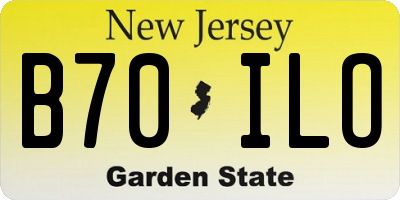 NJ license plate B70ILO