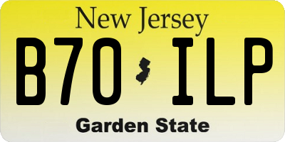 NJ license plate B70ILP
