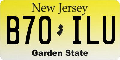 NJ license plate B70ILU