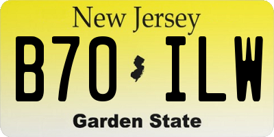 NJ license plate B70ILW