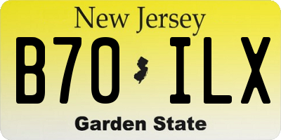 NJ license plate B70ILX