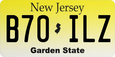 NJ license plate B70ILZ