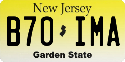 NJ license plate B70IMA