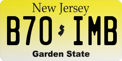 NJ license plate B70IMB