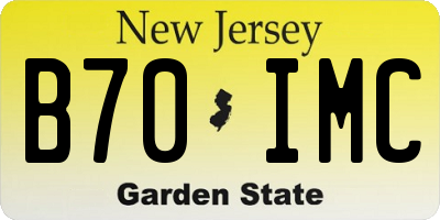 NJ license plate B70IMC
