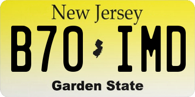 NJ license plate B70IMD