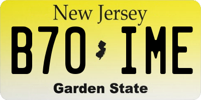 NJ license plate B70IME
