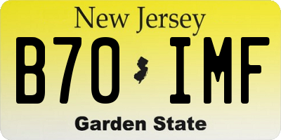 NJ license plate B70IMF
