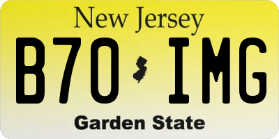 NJ license plate B70IMG