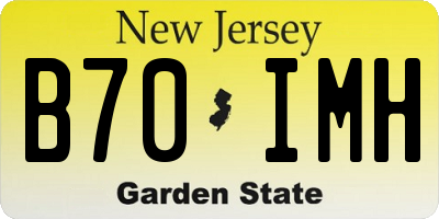 NJ license plate B70IMH