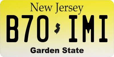 NJ license plate B70IMI