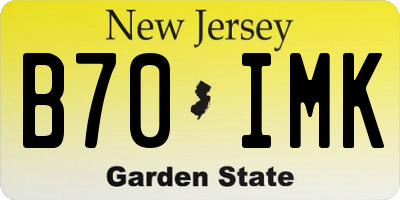 NJ license plate B70IMK