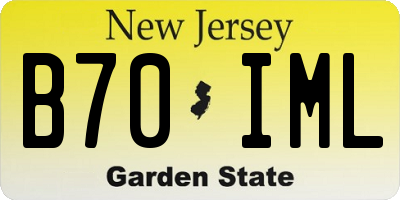 NJ license plate B70IML