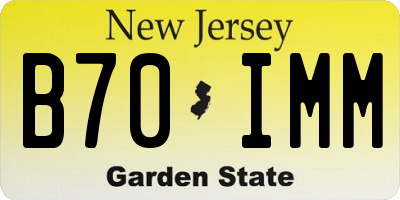 NJ license plate B70IMM