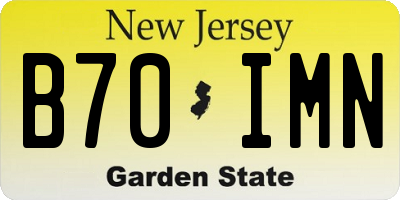 NJ license plate B70IMN