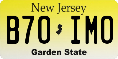 NJ license plate B70IMO