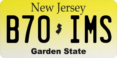 NJ license plate B70IMS