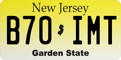 NJ license plate B70IMT