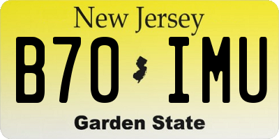 NJ license plate B70IMU
