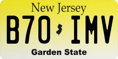 NJ license plate B70IMV