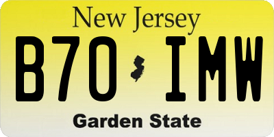 NJ license plate B70IMW