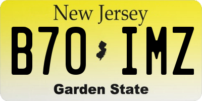 NJ license plate B70IMZ