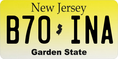 NJ license plate B70INA