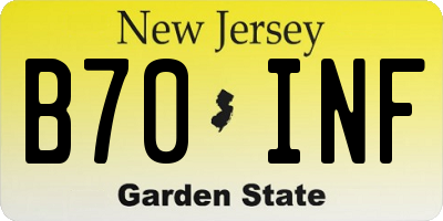 NJ license plate B70INF