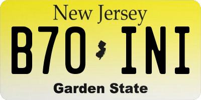 NJ license plate B70INI