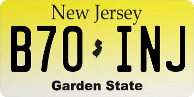 NJ license plate B70INJ