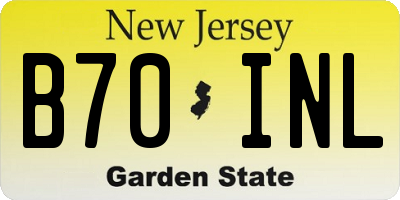NJ license plate B70INL