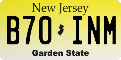 NJ license plate B70INM