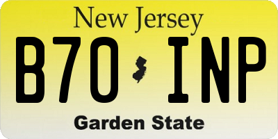 NJ license plate B70INP
