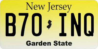 NJ license plate B70INQ