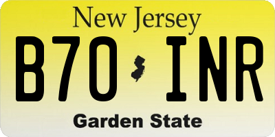 NJ license plate B70INR