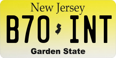 NJ license plate B70INT
